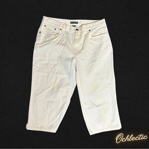 Vintage Lauren Ralph Lauren cream and white capri pants